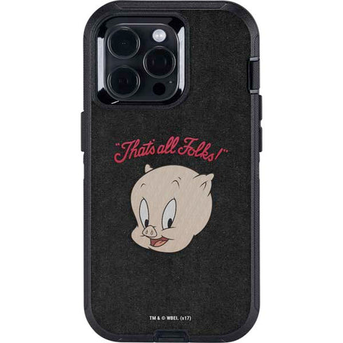 Looney Tunes Porky Pig Thats All Folks Otterbox Defender iPhone Skin
