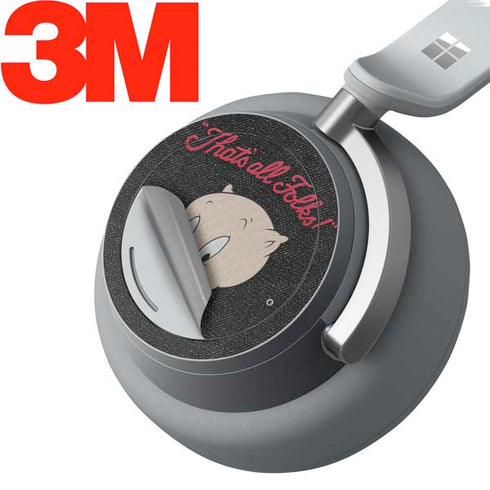 Looney Tunes Porky Pig Thats All Folks Surface Headphones Skin