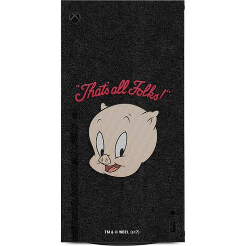 Looney Tunes Porky Pig Thats All Folks XBox Series X Digital Edition Console Skin