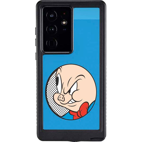 Looney Tunes Porky Pig Two Circles Galaxy S24 Ultra Waterproof Case