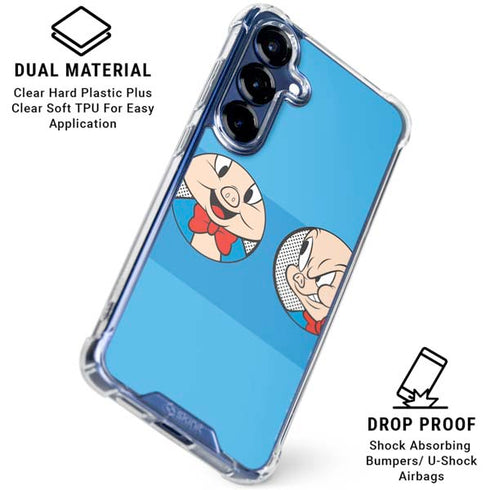 Looney Tunes Porky Pig Two Circles Galaxy S25 Clear Case