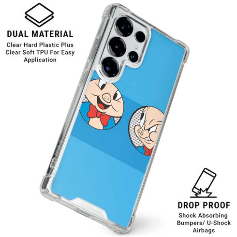 Looney Tunes Porky Pig Two Circles Galaxy S25 Ultra Clear Case