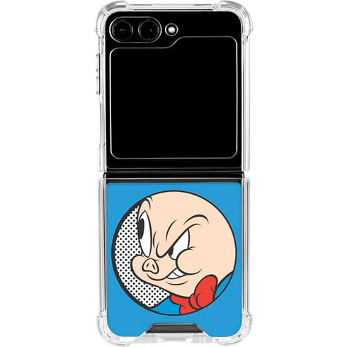 Looney Tunes Porky Pig Two Circles Galaxy Z Flip6 Clear Case