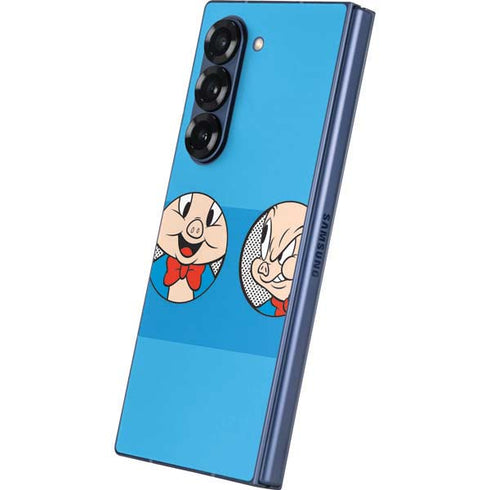Looney Tunes Porky Pig Two Circles Galaxy Z Fold6 Skin