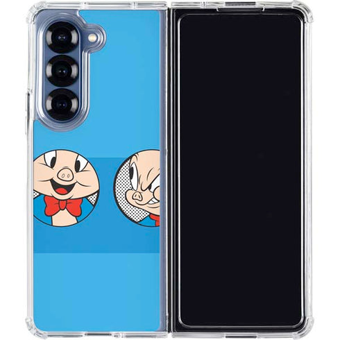 Looney Tunes Porky Pig Two Circles Galaxy Z Fold7 Clear Case