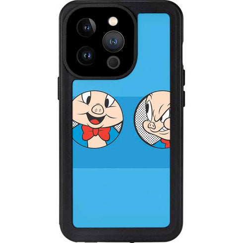 Looney Tunes Porky Pig Two Circles iPhone 15 Pro Waterproof Case