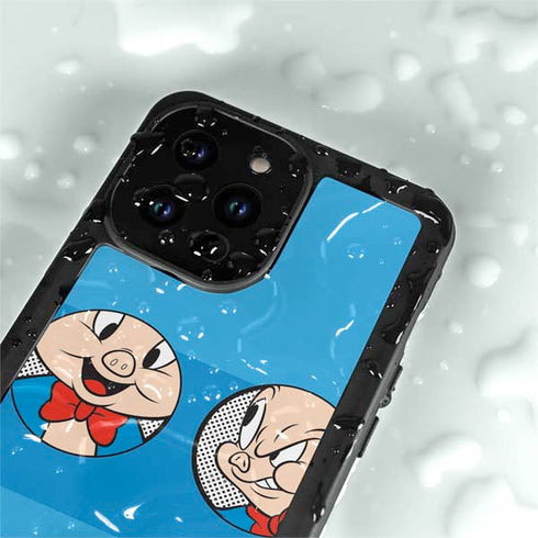Looney Tunes Porky Pig Two Circles iPhone 15 Pro Waterproof Case