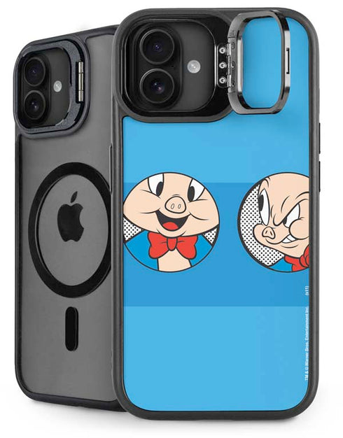 Looney Tunes Porky Pig Two Circles iPhone 16 Kickstand Case