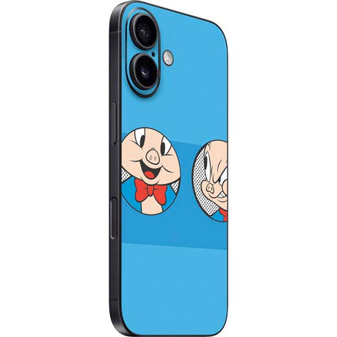Looney Tunes Porky Pig Two Circles iPhone 16 Plus Skin