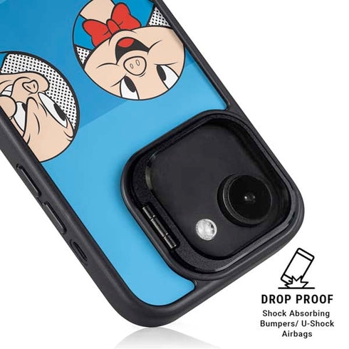 Looney Tunes Porky Pig Two Circles iPhone 16e Kickstand Case