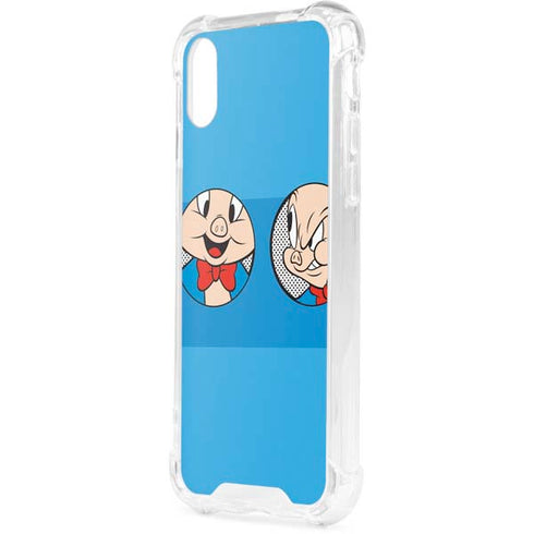 Looney Tunes Porky Pig Two Circles iPhone XS Clear Case