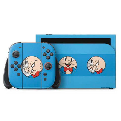 Looney Tunes Porky Pig Two Circles Nintendo Switch 2 (2025) with Joy-Con Skin