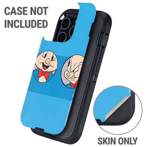 Looney Tunes Porky Pig Two Circles Otterbox Defender iPhone Skin
