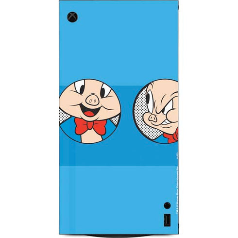 Looney Tunes Porky Pig Two Circles XBox Series X Digital Edition Console Skin