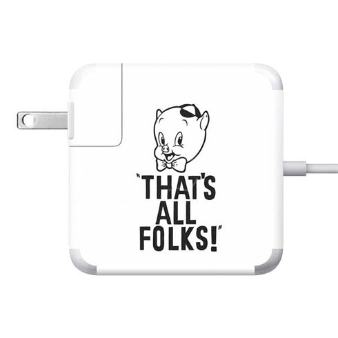 Looney Tunes Porky Thats All Folks Grid 85W Power Adapter (15 and 17 inch MacBook Pro Charger) Skin