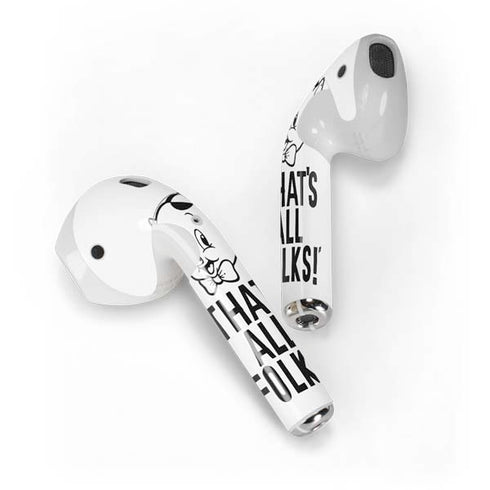 Looney Tunes Porky Thats All Folks Grid Apple AirPods Skin