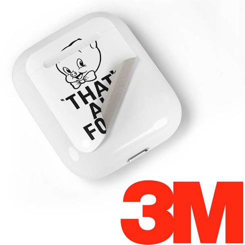 Looney Tunes Porky Thats All Folks Grid Apple AirPods Skin