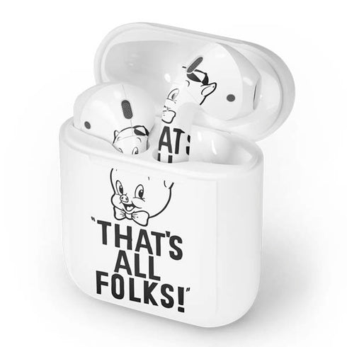 Looney Tunes Porky Thats All Folks Grid Apple AirPods Skin