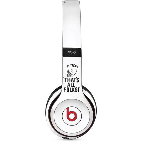 Looney Tunes Porky Thats All Folks Grid Beats Solo 2 Wireless Skin