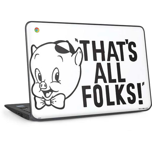 Looney Tunes Porky Thats All Folks Grid HP Chromebook Skin