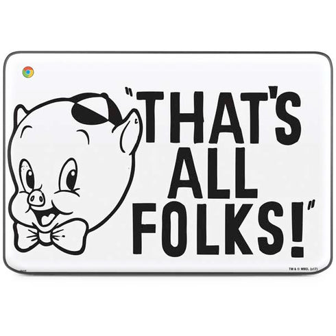 Looney Tunes Porky Thats All Folks Grid HP Chromebook Skin