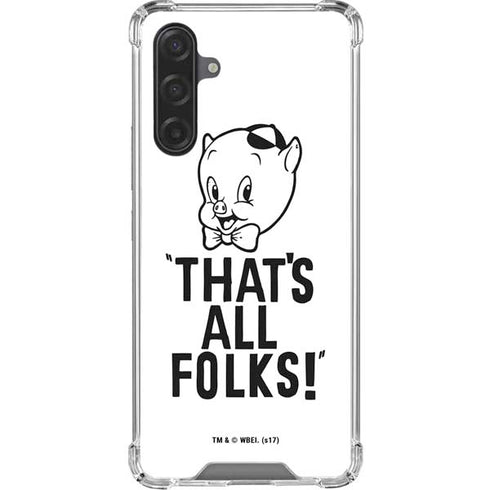 Looney Tunes Porky Thats All Folks Grid Galaxy A17 Clear Case