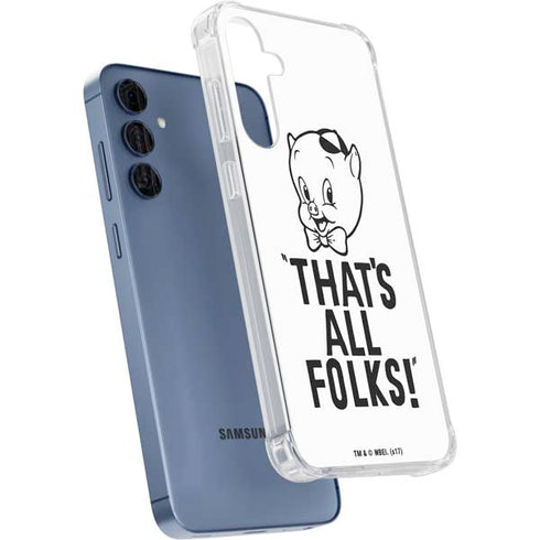 Looney Tunes Porky Thats All Folks Grid Galaxy A35 5G Clear Case