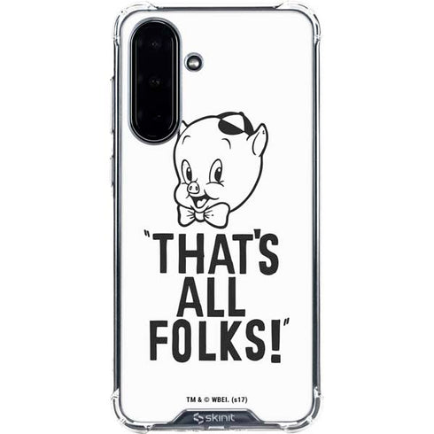 Looney Tunes Porky Thats All Folks Grid Galaxy A36 5G Clear Case