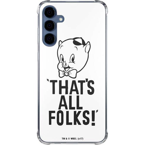 Looney Tunes Porky Thats All Folks Grid Galaxy A55 5G Clear Case