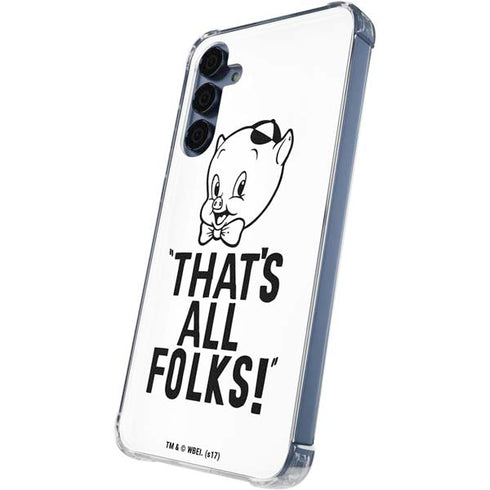 Looney Tunes Porky Thats All Folks Grid Galaxy A55 5G Clear Case