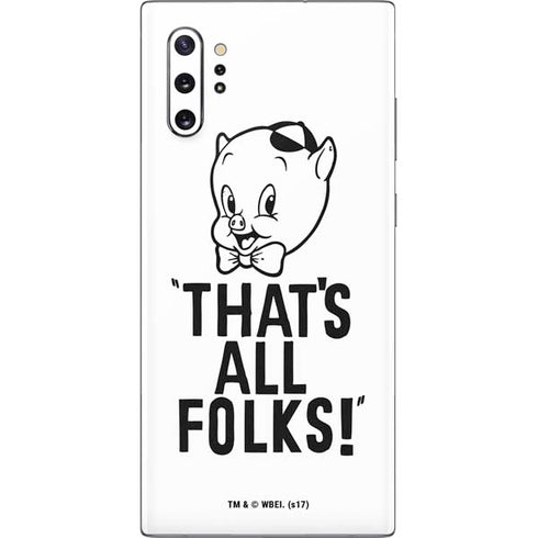 Looney Tunes Porky Thats All Folks Grid Galaxy Note 10 Plus Skin