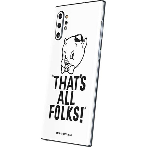 Looney Tunes Porky Thats All Folks Grid Galaxy Note 10 Plus Skin