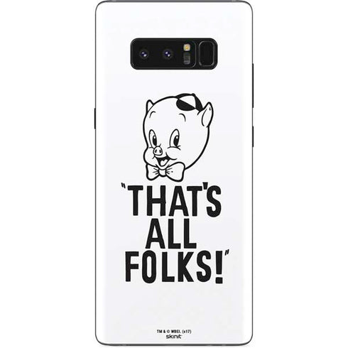 Looney Tunes Porky Thats All Folks Grid Galaxy Note 8 Skin