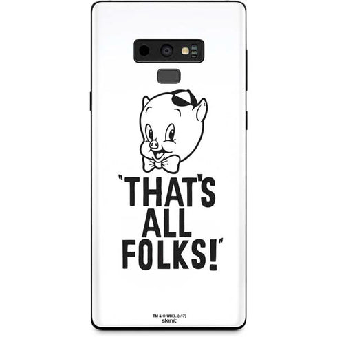 Looney Tunes Porky Thats All Folks Grid Galaxy Note 9 Skin
