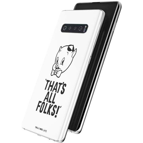 Looney Tunes Porky Thats All Folks Grid Galaxy S10 Plus Skin