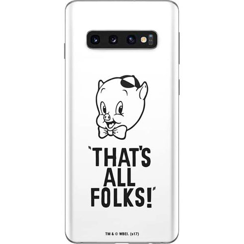 Looney Tunes Porky Thats All Folks Grid Galaxy S10 Skin