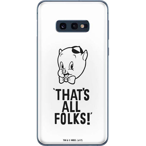 Looney Tunes Porky Thats All Folks Grid Galaxy S10e Skin