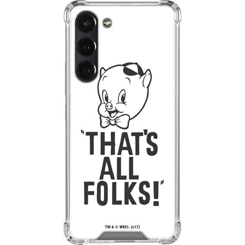 Looney Tunes Porky Thats All Folks Grid Galaxy S24 FE Clear Case