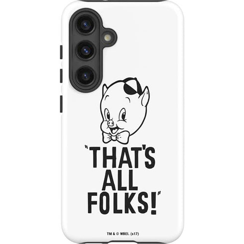 Looney Tunes Porky Thats All Folks Grid Galaxy S25 Impact Case