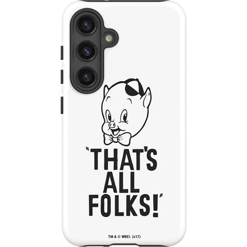 Looney Tunes Porky Thats All Folks Grid Galaxy S25 Plus Impact Case