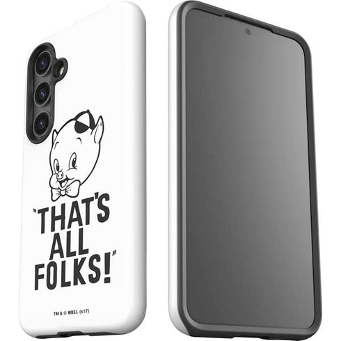 Looney Tunes Porky Thats All Folks Grid Galaxy S25 Plus Impact Case
