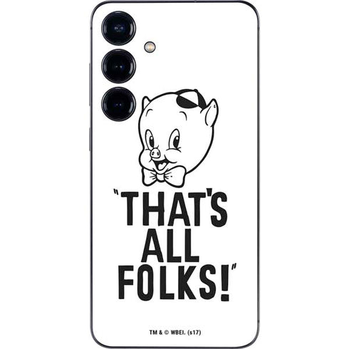 Looney Tunes Porky Thats All Folks Grid Galaxy S25 Plus Skin