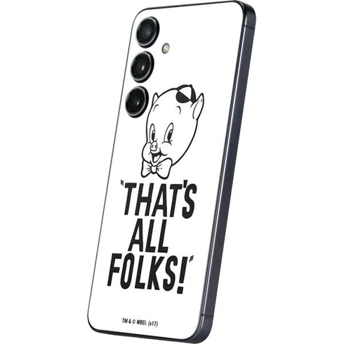 Looney Tunes Porky Thats All Folks Grid Galaxy S24 Plus Skin