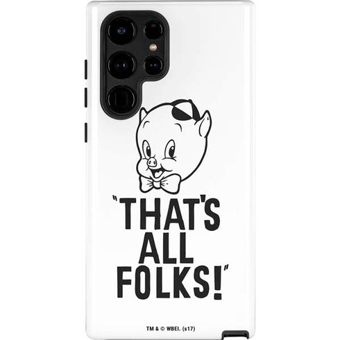Looney Tunes Porky Thats All Folks Grid Galaxy S25 Ultra Impact Case