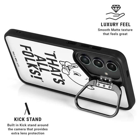 Looney Tunes Porky Thats All Folks Grid Galaxy S25 Ultra Kickstand Case