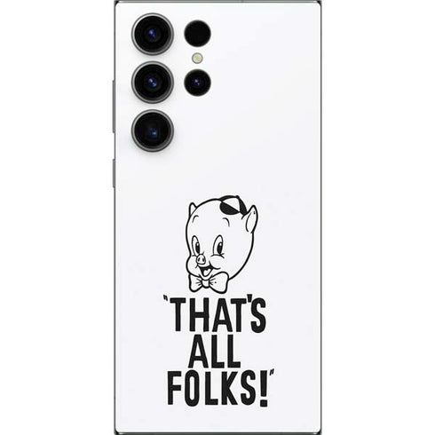 Looney Tunes Porky Thats All Folks Grid Galaxy S24 Ultra Skin