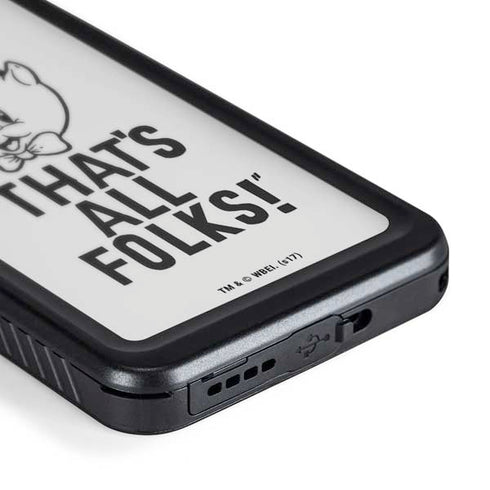 Looney Tunes Porky Thats All Folks Grid Galaxy S24 Waterproof Case