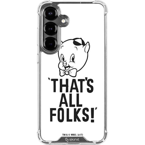 Looney Tunes Porky Thats All Folks Grid Galaxy S26 Clear Case