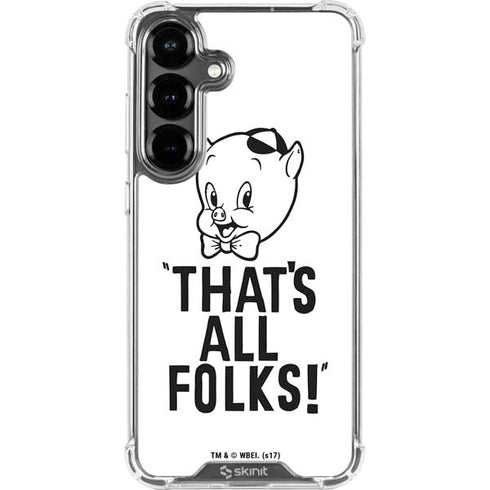 Looney Tunes Porky Thats All Folks Grid Galaxy S26 Plus Clear Case