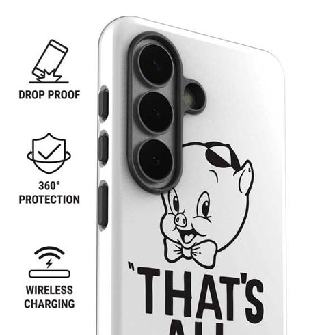 Looney Tunes Porky Thats All Folks Grid Galaxy S26 Plus Impact Case